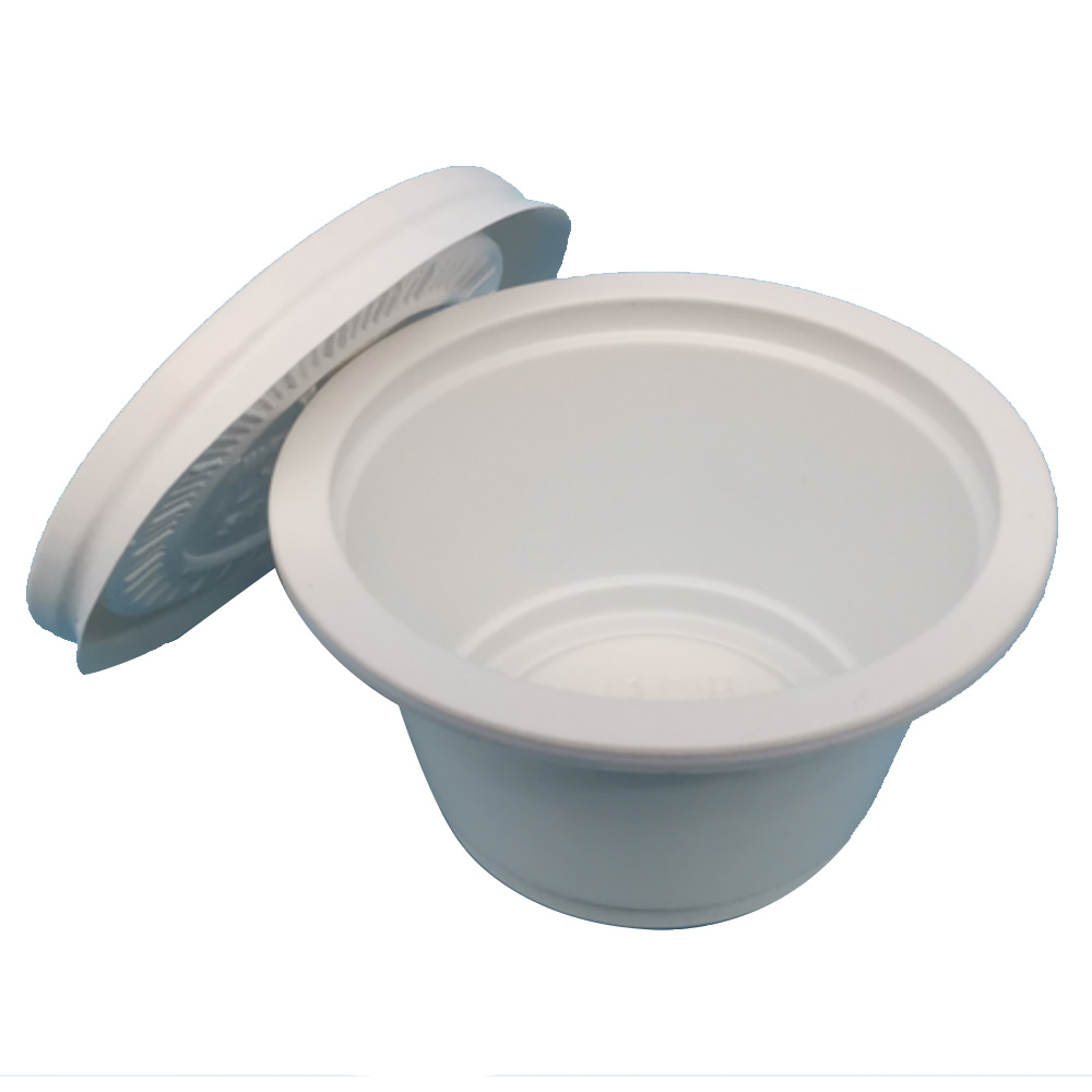wholesale disposable custom print logo pulp bagasse salad bowl with PE lid