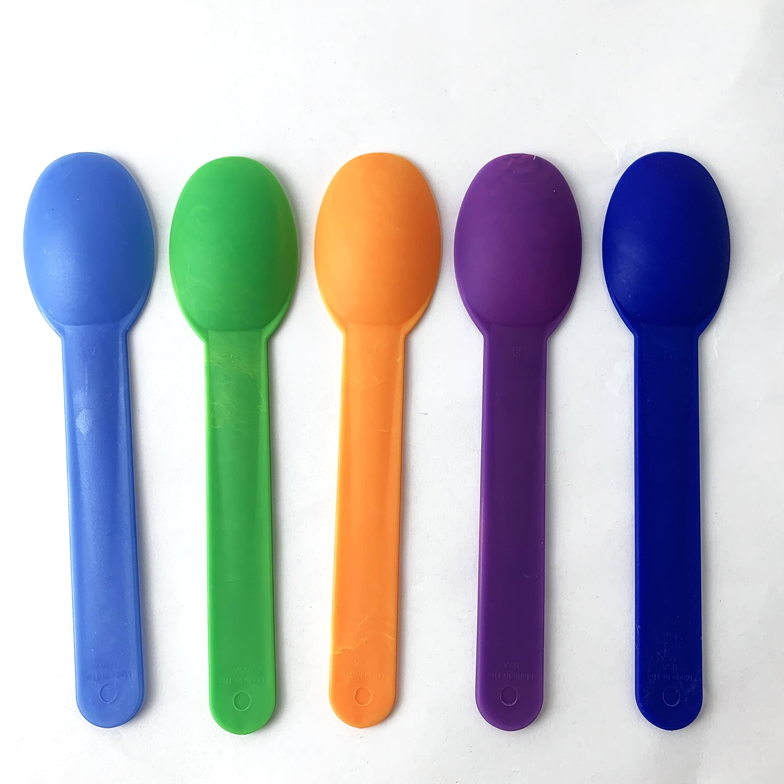 Custom disposable ice cream frozen yogurt dessert scoop biodegradable multi-color plastic