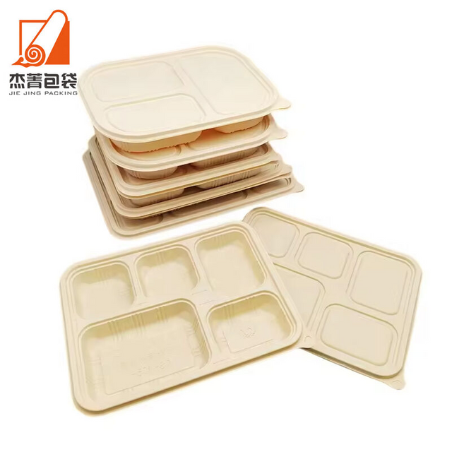 Microwaveable Cornstarch Food Packaging Biodegradable Disposable Food Container Eco 5 Compartment Take Away Lunch Packing Box