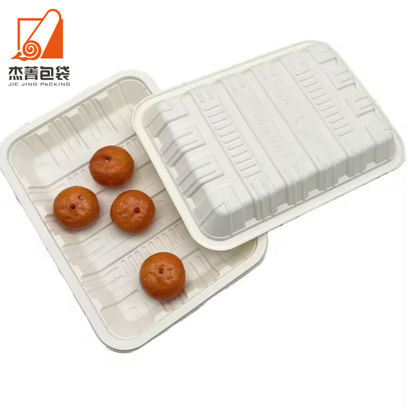 EcoNewLeaf Biodegradable and Disposable Trays for Fruits Corn Based Meal Tray