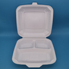 Factory Supplier Price Eco Friendly Take Away Cornstarch 3 compartment food box with lid