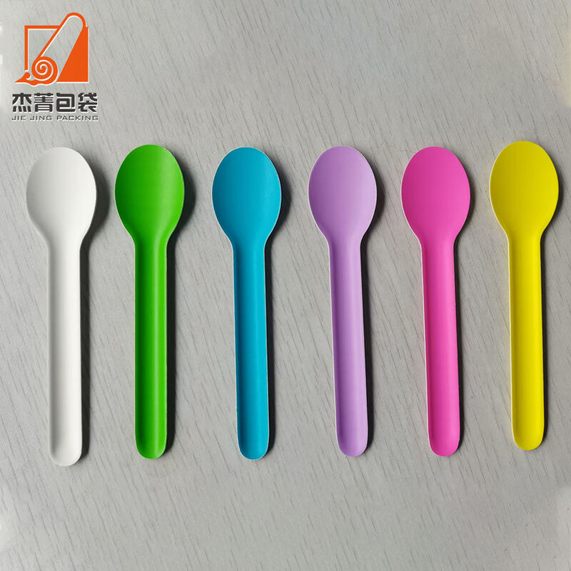 Disposable Eco-friendly Biodegradable Dinnerware Ice Cream Paper Spoons Easy Party Enjoyment
