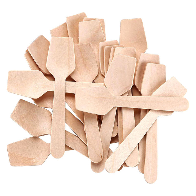 100% Compostable Birch Wood Mini Wooden Spork 4 Inch Bulk Disposable Fork Spoon 2 In 1 Utensil For Picnic