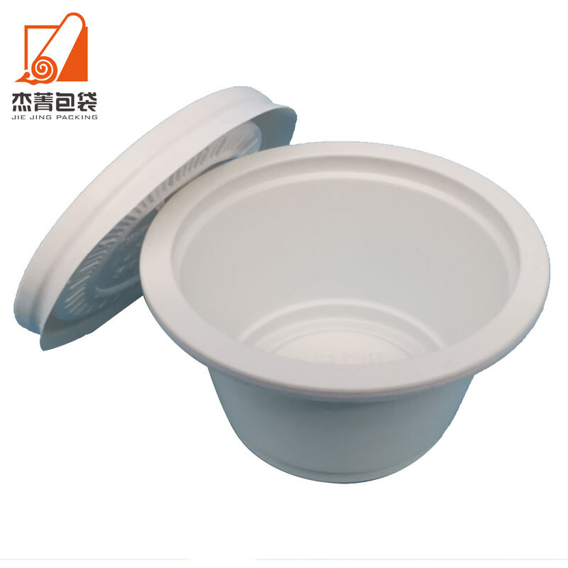 Factory price Disposable biodegradable eco-friendly cornstarch salad bowl meets with lid eco-bowl