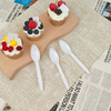 Individual Package Disposable Ice Cream Plastic Spoon Black Plastic Spoon