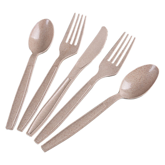 Disposable Biodegradable Wooden Cutlery Spoon Fork Knife with Individually Wrapped