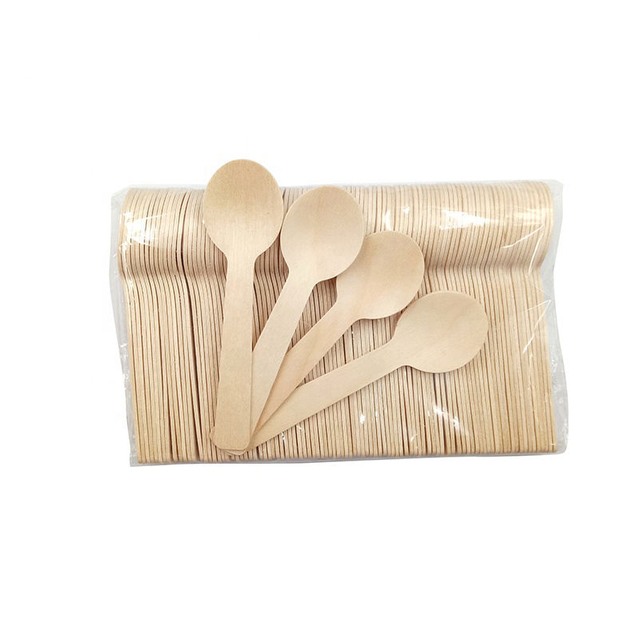 Wholesale Eco Friendly Disposable Biodegradable Wooden Cutlery Fork Knife Spoon Tableware Set