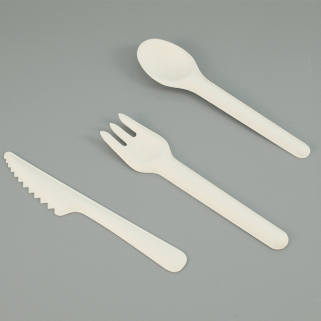 Biodegradable Compostable Sugarcane Bagasse Paper Cutlery Fiber Pulp Fork Knife Spoon Cutlery
