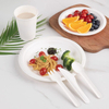 2024 Food Grade Bagasse Sugarcane Pulp Paper Spoon Folk Knife Set Eco Friendly Disposable Biodegradable Cutlery For Parties