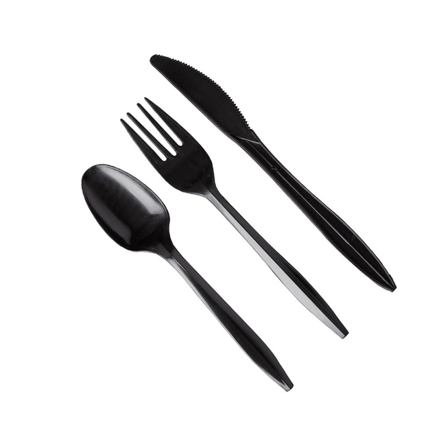 Disposable Cornstarch Tableware Utensils Set Heavy Duty Biodegradable Plastic Knife Spoon Fork Cutlery Set with Paper Napkin
