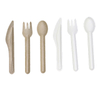 Eco friendly disposable sugarcane bagasse cutlery set biodegradable paper bagasse dinner knife fork spoon cutlery tableware