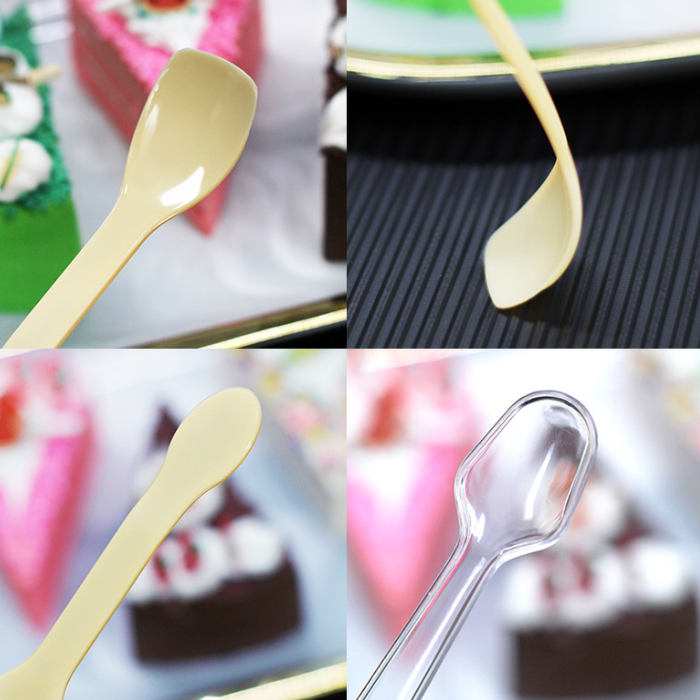 Disposable Cake Dessert Scoop Sample Disposable Plastic Ice Cream Yogurt Pudding Plastic Spoon