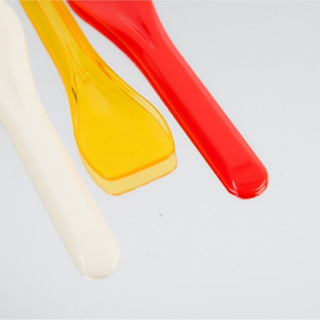 Colorful Solid Handle Plastic Spoon for Gelato or Yogurt Spoon Bulk Package