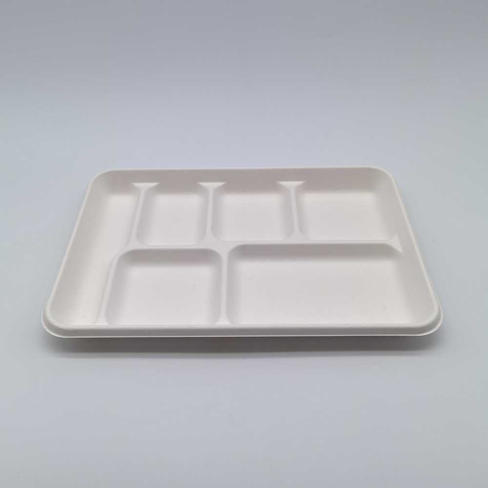 Werkseitige Zuckerrohr-Bagasse-Tabletts mit biologisch abbaubarem kompost ierbarem Einweg-Deckel