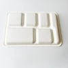 Bagasse 6 Compartmnet Tray Einweg-Serviert abletts mit mehreren Lebensmitteln