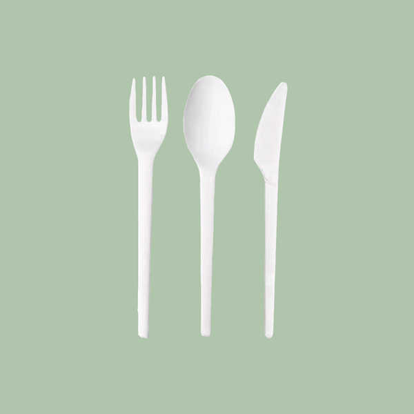 Großhandel Custom Eco Einweg PLA Besteck Set Party Hochzeit Picknick Restaurant Einweg Kunststoff Geschirr Gabel Löffel Messer