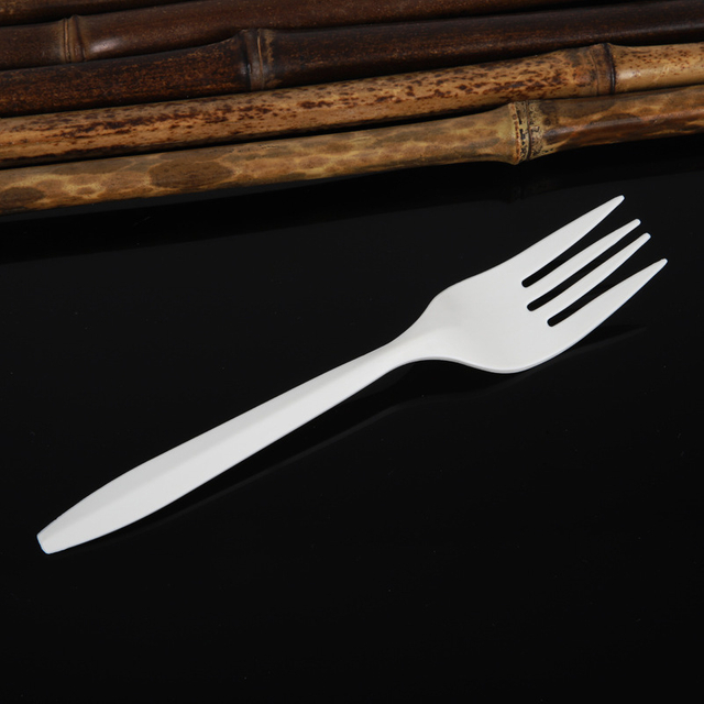 Compost Custom logo Printing Disposable Corn Starch Cutlery Biodegradable 160mm Length Corn Starch Fork Knife and Spoon Set