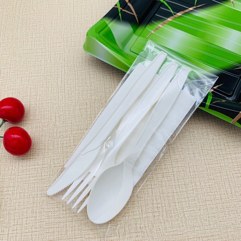 Einweg-Besteckset aus Hartplastik Kompost ierbare Löffel Schwergewicht Pink Green