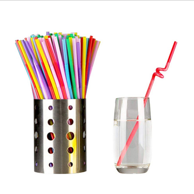6mm Diameter Bendable Sugarcane PLA Straws Bright Colorful PP Drinking Straws for Camping and Restaurants Bar Accessories