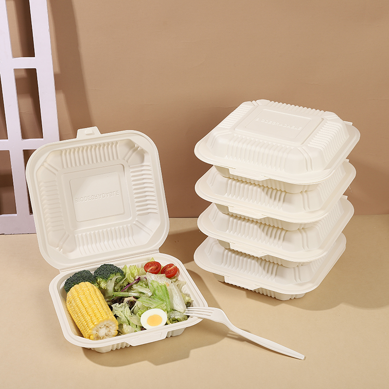 Umwelt freundliche Clamshell-Verpackung Biologisch abbaubare Kunststoffsc halen für nachhaltige Lebensmittel liefer dienste zum Mitnehmen