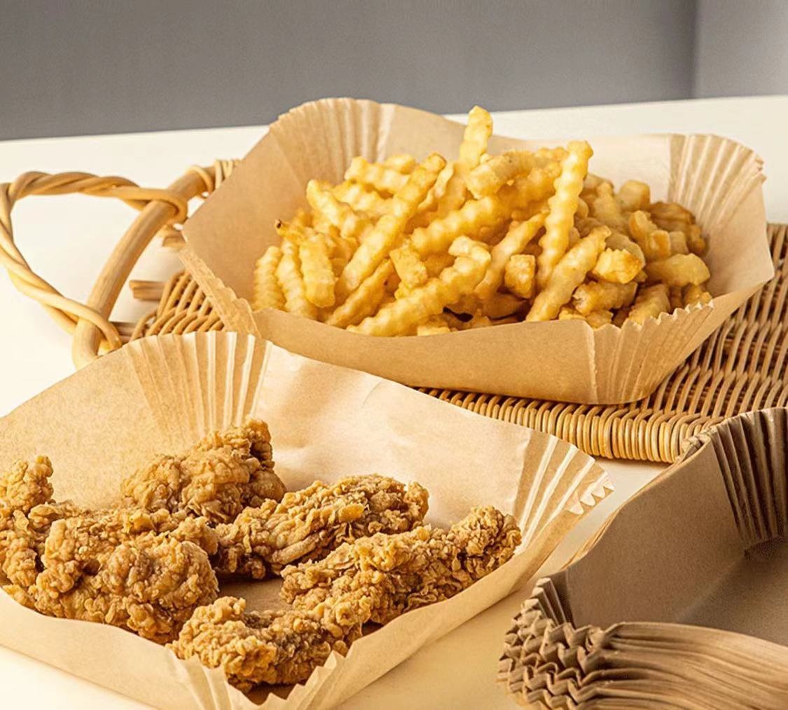 Benutzer definierte öl beständige Barbecue Food Oven Braten Dampf garer Papier Antihaft-Luft fritte use Silikon Pergament Back papier Air fryer Liner