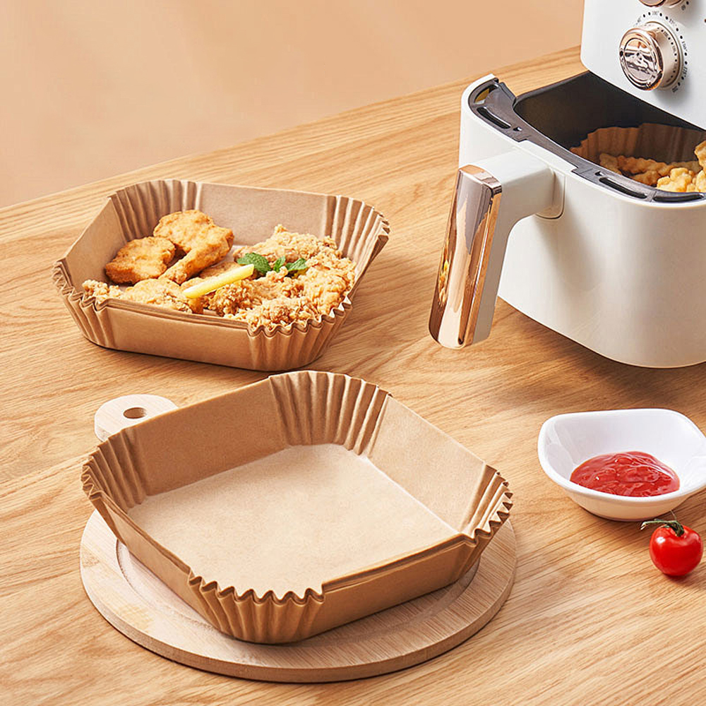 100 Stück öl beständiger Antihaft-Pergament liner Braten Back papier Einweg-Luft fritte use Papier auskleidungen für die Mikrowelle