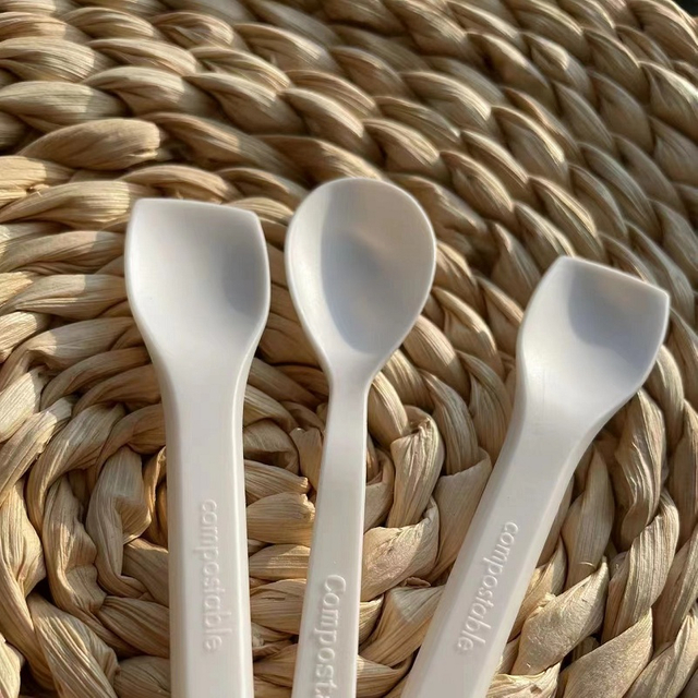 Customized Packing 100% Biodegradable PLA Ice Cream Spoon 