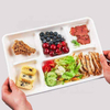 Biodegradable & Compostable Sugarcane Bagasse Plates 5 Compartment Fast Food Container Tray