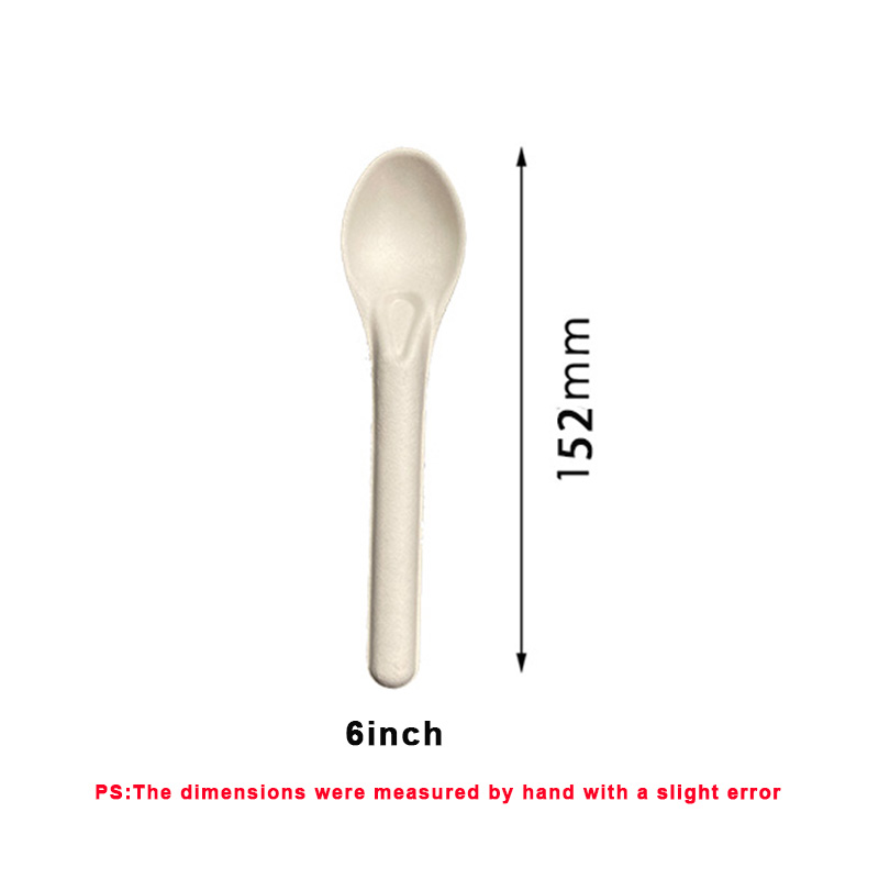Wholesale Disposable Biodegradable Heavy Duty Utensils Ice Cream Spoon Sugarcane Bagasse Paper Pulp Disposable Spoon
