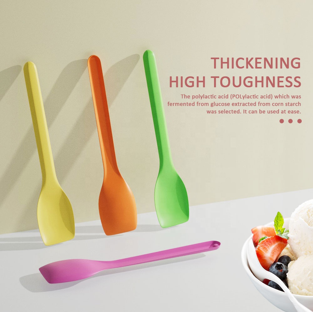 New Colored PLA Cute Mini Ice Cream Scoop Spoon Biodegradable Disposable Ice Cream Spoon for Parties