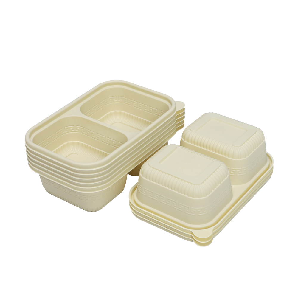 Biologisch abbaubare Einweg 650ml Maisstärke Clam shell Box Lebensmittel Maisstärke Lunch Box