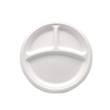 Wholesale Disposable Customized Dinner 3 Compartment Round Bagasse Food Plate for Restaurants