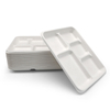 Cheap Wholesale Sugarcane Bagasse Food Trays Biodegradable 5 Compartment Deep Tray with Lid