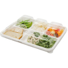 5 Fach Einweg Bagasse Tablett zum Mitnehmen Lebensmittel behälter Gemüse Mahlzeit Obst Sushi Bagasse Tablett
