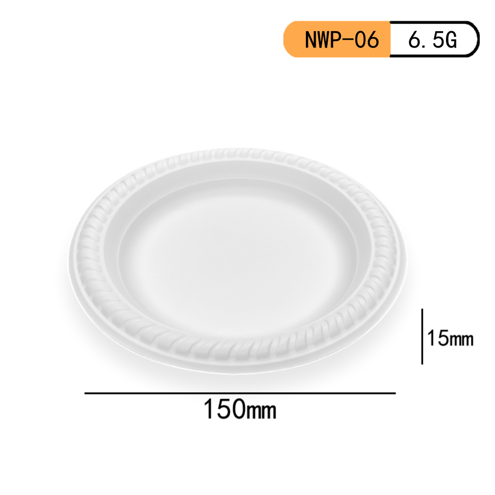 Microwavable 3 Compartments Disposable Corn Starch Plates Environmentally Friendly Round White Plates