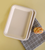 Hoch leistungs kompost ierbare 14-Zoll-große Papp teller Bagasse Rechteck Zuckerrohr Zellstoff Food Tray für Langusten Hummer Seafood Party