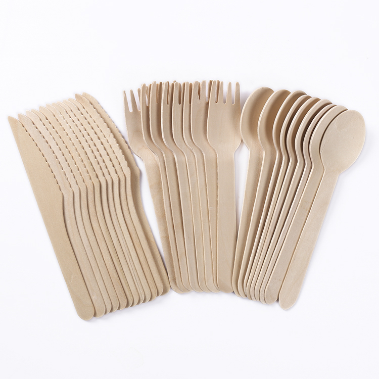 Natural Bulk Birch Hot Selling 160mm Disposable Wooden Cutlery for Restaurants