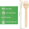 Biodegradable Disposable Birch Wood Spork Tableware 6.3 inch Natural Utensils including Fork Knife for Party Food