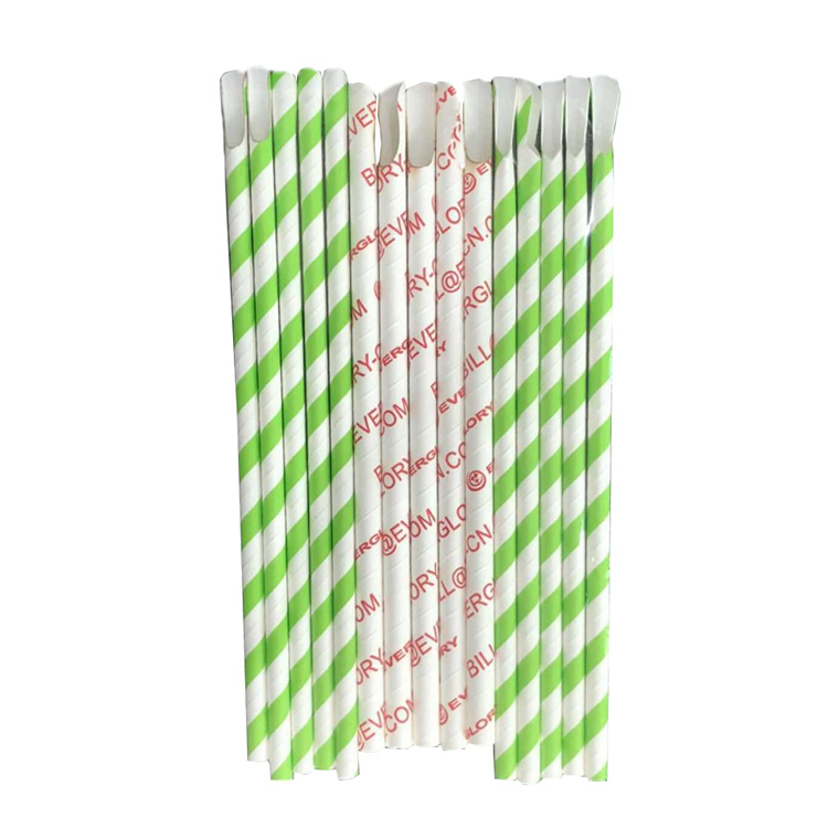 Customized Strip Mix Printed Colors Dot Striped Paper Straws