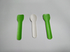 95mm Customized Disposable Ice Cream Spoon Red Color Yellow Color White Frozen Yogurt Paper Spoon