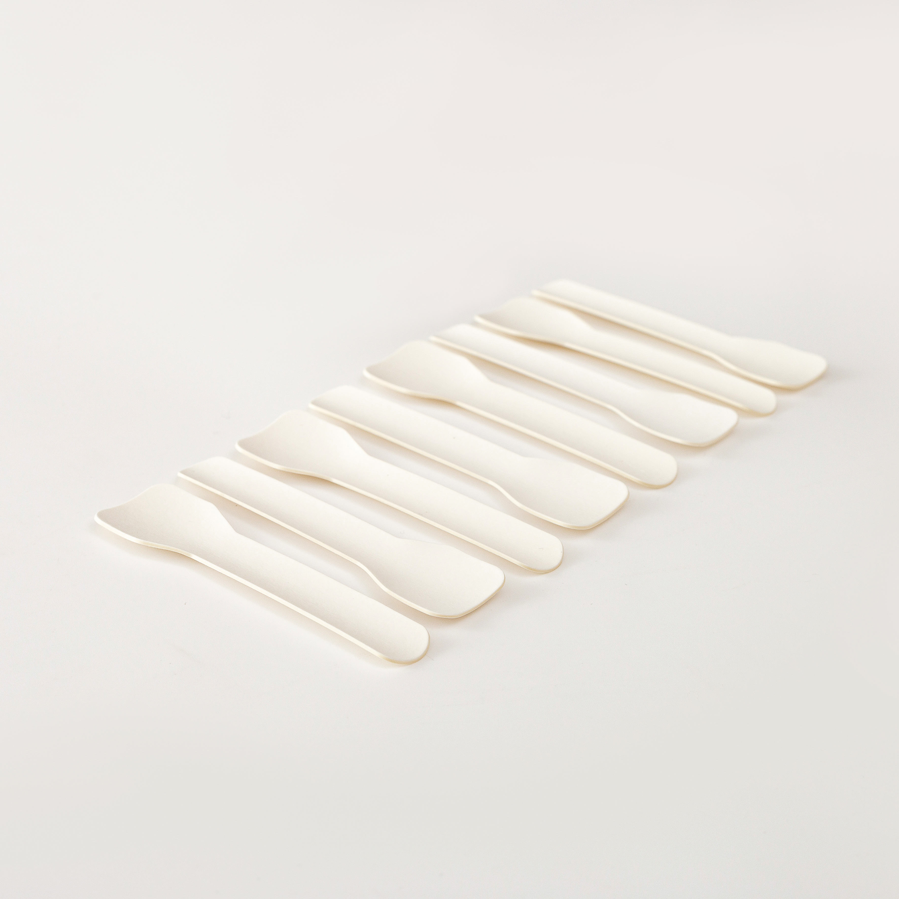 Disposable Custom Printed Food Grade Scoop Paper Pulp Biodegradable Yogurt and Dessert Ice Cream Paper Spoon