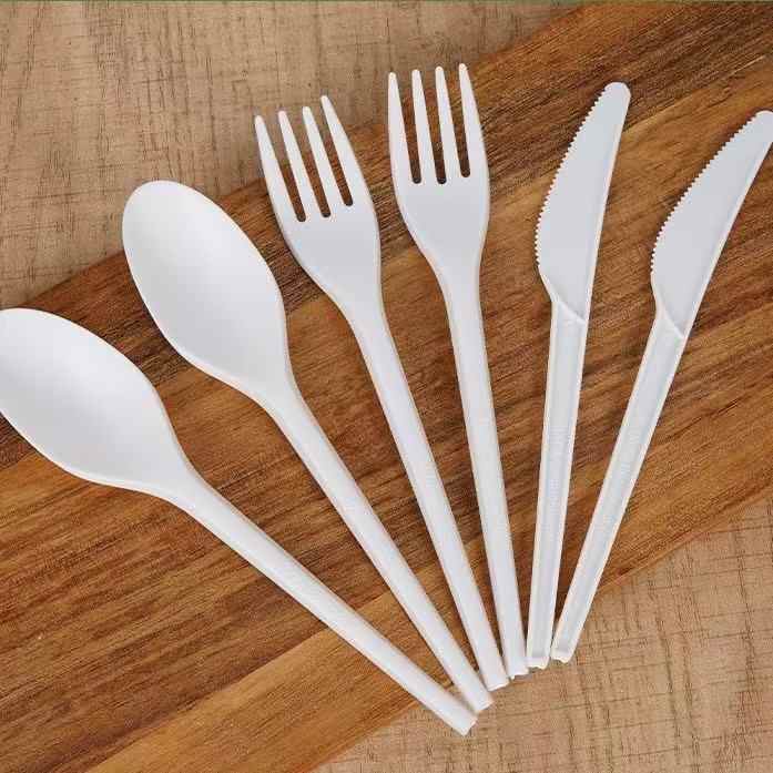 Customizable Renewable CPLA Compostable Disposable Cutlery Set Biodegradable Onboard Catering Plastic Plates & Bowls