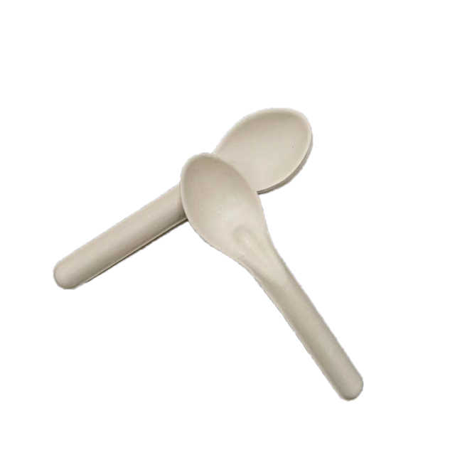 Disposable Sugarcane Pulp Fork Natural Biological Tableware Degradable Bagasse Fiber Cutlery Embossed Corrugated Paper