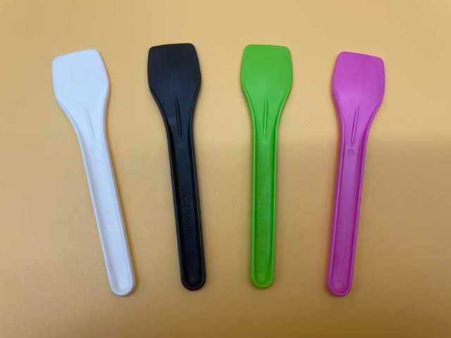 Compostable Biodegradable Disposable Mini Cute PLA Colorful Ecofriendly CPLA Yogurt Ice Cream Spoon for Dessert Frozen Jelly