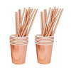 China Wholesale Thanksgiving Christmas Decorative Gold Color Biodegradable Disposable Drinking Paper Straw