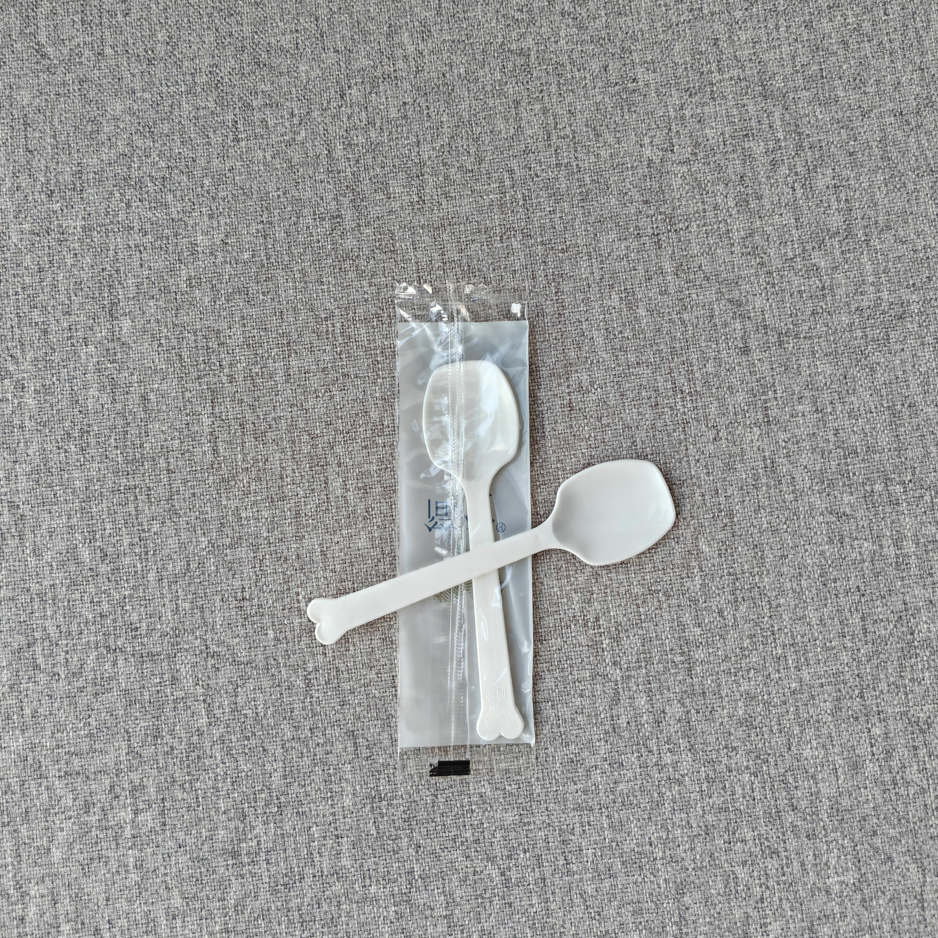 Transparent Biodegradable CPLA Disposable Cutlery Set for Outdoor Camping Compostable Tableware Including Fork Plastic Spoon