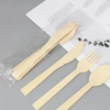 Ready to Ship Biodegradable Bulk Birch Wood Spoon Forks Knives Disposable Wooden Cutlery Set