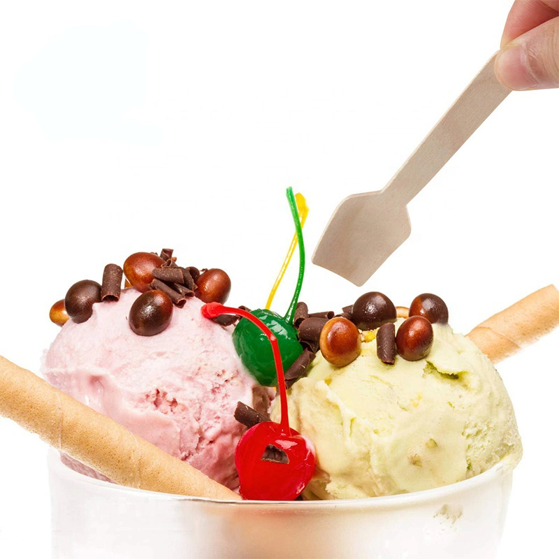 Eco Friendly Cheap Dessert Ice Cream Wooden Spoon Disposable Cutlery