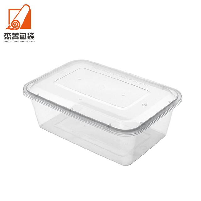Disposable Food Grade Plastic Food Container Kitchen BPA Free Transparent Plastic Meal Container with Lid