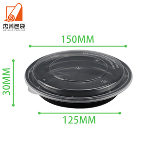 Black BPA-Free To-Go Plastic Lunch Plan Box Disposable Take Bowls Microwave Food Safe Reusable Durable Stackable